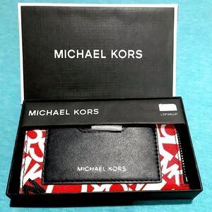 MICHAEL KORS Men's Scattered Logo L-Zip RFID Wallet